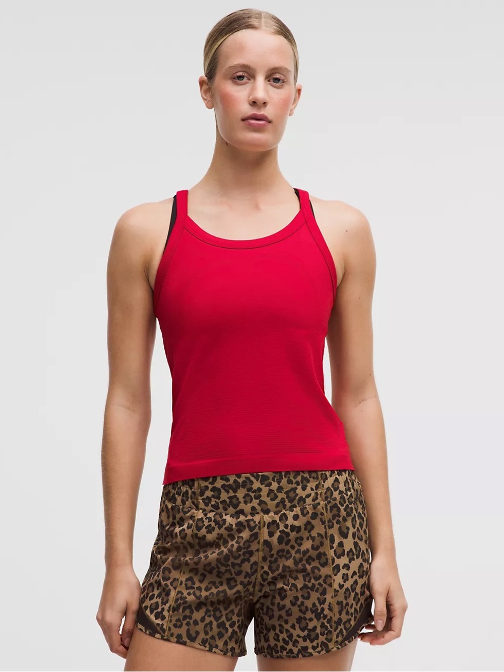 Matching Red Lululemon Set - Wunder Under Leggings & Tank Top - Picture 4 of 7